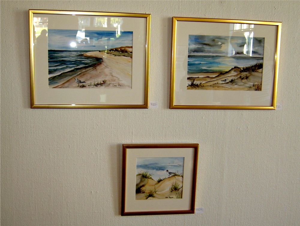 Del av Cinas utställning - akvareller.