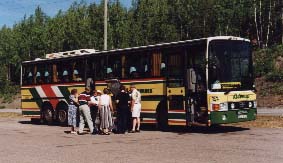 Kafferast vid vår buss på Pyllis rastplats i Finland 1999-07-12
