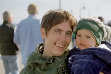Åsa & Max på piren i Santa Cruz. 11/11 -00