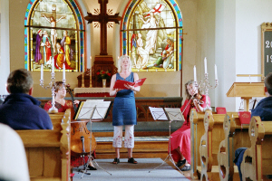 Marita, Susanne o Åsa håller konsert i Sandviks Kyrka, 30/6