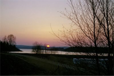Solnedgång vid Strand, Bohuslän, 19/4 -03