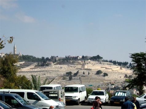 Utsikt från Jerusalem mot Oljeberget, 29/10 -05