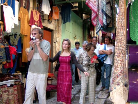 Claes & Maria samt Ella i Gamla Stán, Jerusalem, 29/10 -05