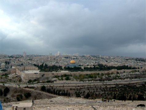 Utsikt över Jerusalem från Oljeberget, 30/10-05