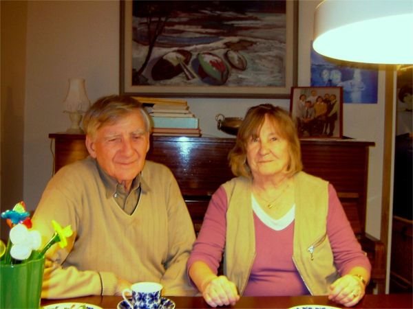 Kaffepaus hos Harry & Birgitta i Linköping på vägen hem; 5/2 -08