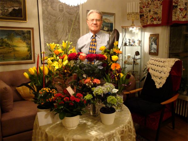 Jubilaren bland blommorna; 22/2 -09.