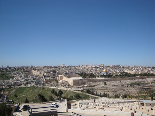 Utsikt från Olivberget över Jerusalem