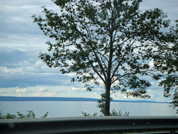 Vy över Vättern på väg hemåt; 18/7 -12.