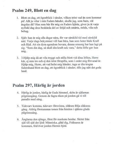 Mor Gretas begravning