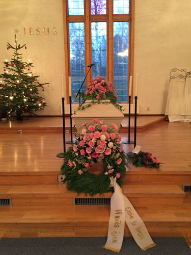 Mor Gretas begravning
