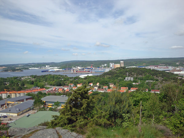 Utsikt Uddevalla mot hamnen.