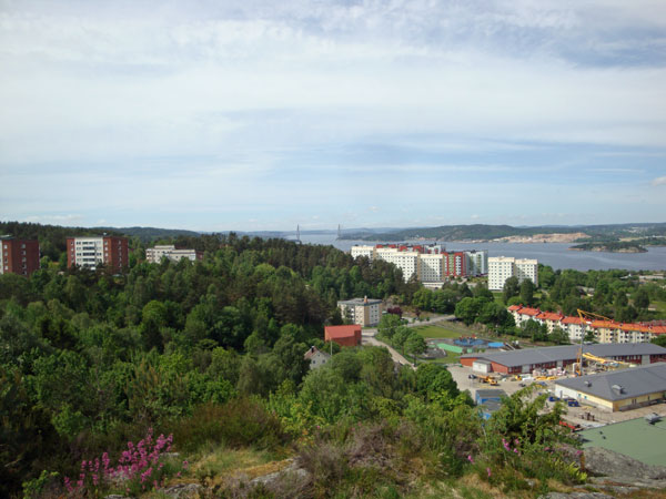 Utsikt Uddevalla mot nya bron.