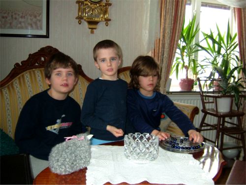Felix, Max och Jonas på Ödesbacka, 1/3 -06