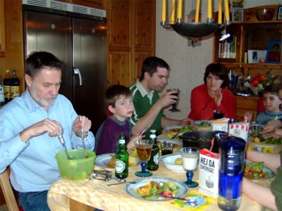 Per, Gustav, Daniel, Berit och Jonas, 8/4 -04