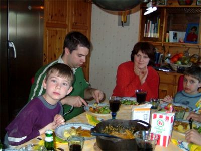 Gustav, Daniel, Berit och Jonas, 8/4 -04