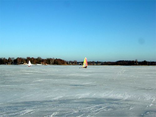 Skridskorsegling på Drevviken, 14/1 -06