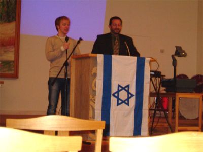 David Silver med tolk i Trunna Kyrka, 18/3 -04