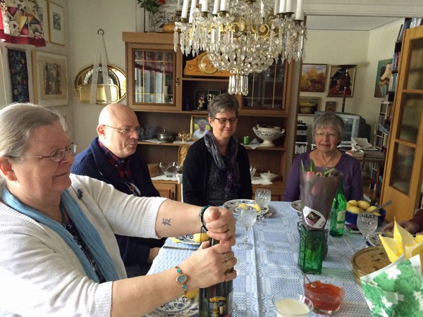 22/3 -15. Middagsgäster: Rita, Jimmy, Agneta och Anna-Berit.
