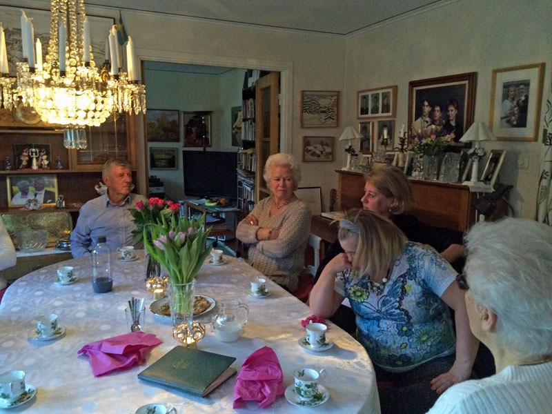 Middagsbjudning: Sven-Erik, Ingrid, Birgitta och Åsa. 31/1 2016.