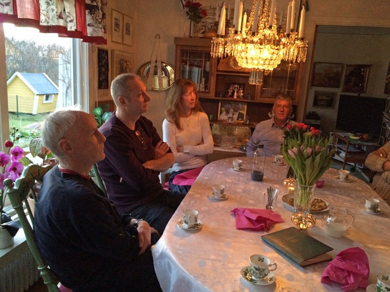 Middagsbjudning: Karl-Martin, Stefan, Martina och Sven.Eruk. 31/1 2016.**