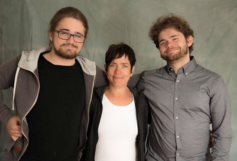 Max, Åsa och Felix.  Den 13 majl 2017.