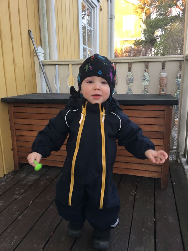 Nu är jag redo för promenaden till Gladan (förskolan), 16 november 2017.