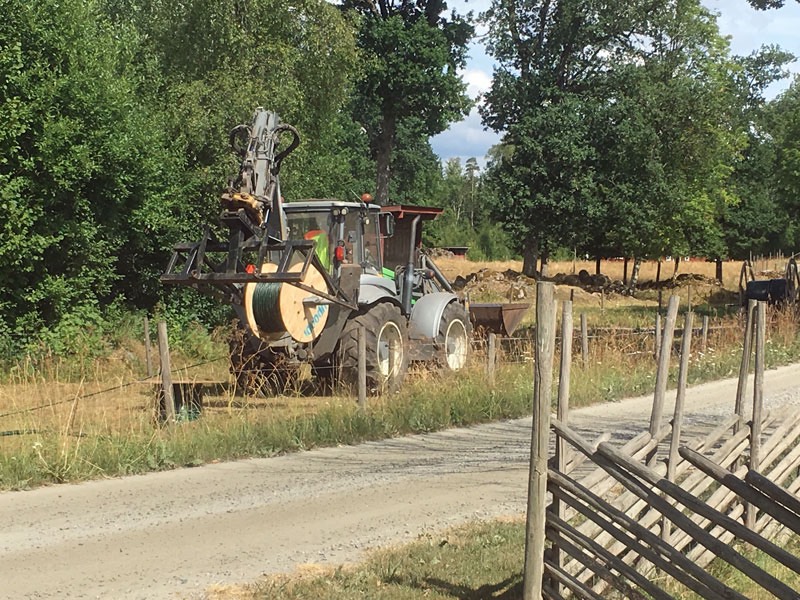 Utrullning av fiberrör - 10 juli 2018.