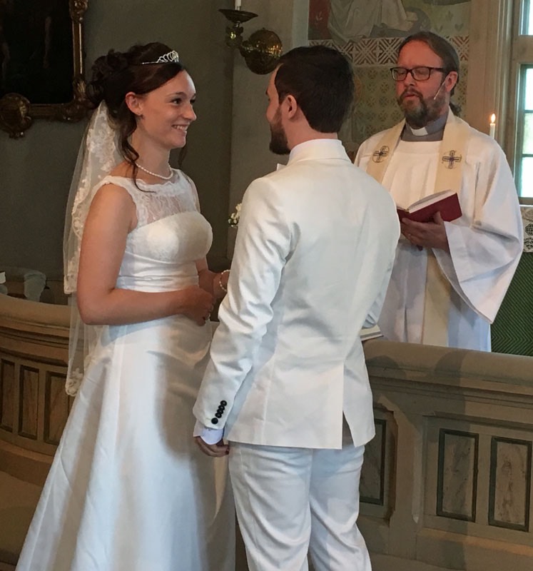 Adams & Viktorias bröllop, Hosjö kyrka, Falun. 15 augusti 2018.