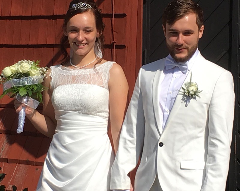 Adams & Viktorias bröllop, Hosjö kyrka, Falun. 15 augusti 2018.