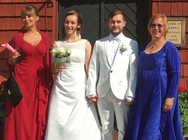 Adams & Viktorias bröllop, Hosjö kyrka, Falun. 15 augusti 2018.