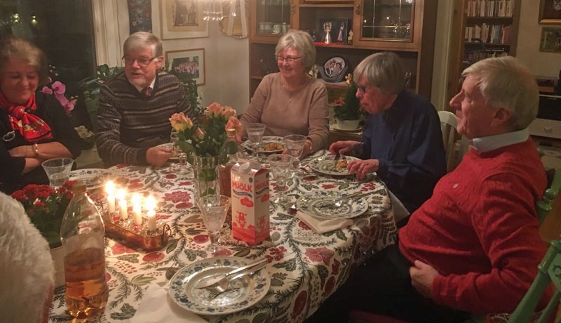 Delar av det gamla vendelsögänget gästar oss; 5 januari 2019.