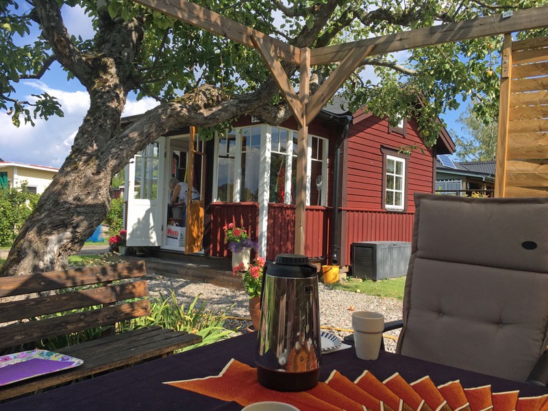 Besök hos Inger och Anders Berg, Örebro. Deras kolonistuga. 2 augusti 2019.