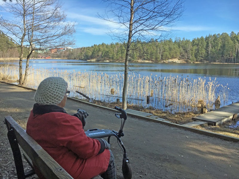 Promenad runt Nedre Rudan. Vacker utsikt! 1 april 2020.