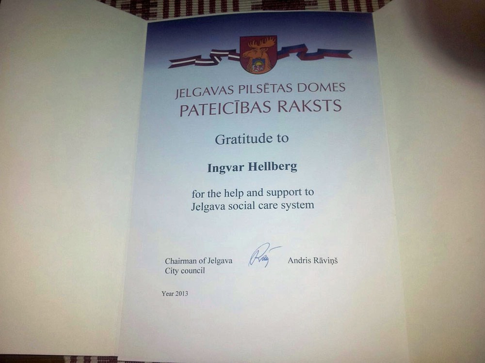 Ingvar Hellberg med diplomet